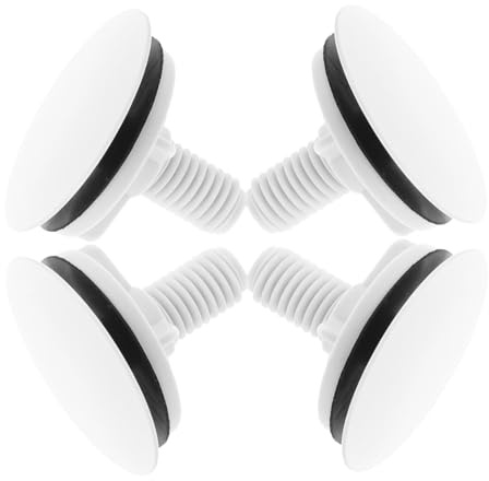 Couvercle Décoratif de Trou de Trop-plein D'évier ABS Blanc 4pcs | Adapté aux Ouvertures 13-35mm, Usage Lavabo et Baignoire, Accessoires pour Évier Cuisine