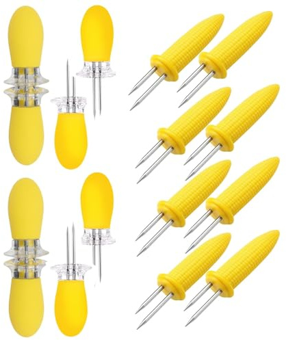 16 Pcs Corn on The Cob Holders, Corn on The Cob Skewers, Corn on Cob Holders, Cob Skewers Set, Sweetcorn Forks for Grilling and Eating, Durable and Safe