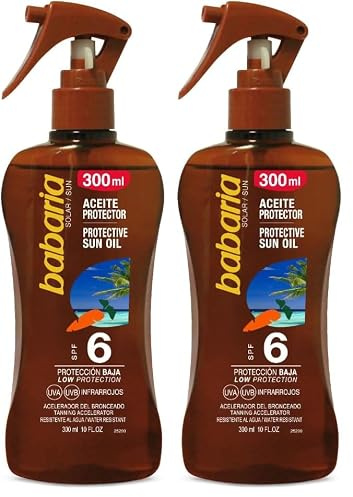 Babaria Aceite Pistola Zanahoria SPF6-300 ml (Paquete de 2)