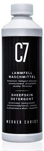 Detergente ecologico per pelle d'agnello C7 di WERNER CHRIST - Detersivo liquido biodegradabile per articoli in pelliccia di pecora, agnello e fibre naturali, in lavatrice o a mano 500 ml