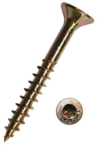 Dresselhaus 0/1137/021/3,0/30/ /03 JD-79-Universalschraube mit Senkkopf und Fräsrippen, I-Stern und Teilgewinde, galvanisch verzinkt gelb chromatiert, 3 x 30 mm, 1000 Stück