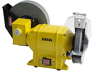Excel CDF01958 Smerigliatrice da Banco Combinata, Mole da 150/200 mm, 250 W, Giallo