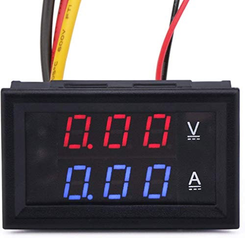 Yeeco - Dispositivo di misura digitale con monitor 0,28” DC VA, tensione di alimentazione, voltmetro amperometro con doppio visualizzatore LED a 2 colori, per automotive
