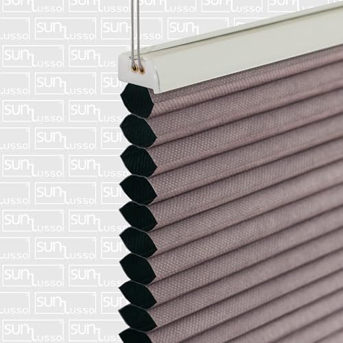 Deco4Me Wabenplissee ohne Bohren (85 x 140 cm, Silbergrau-Braun (Blackout)) - lichtundurchlässig & wärmeisolierend - Blickschutz & Sichtschutz für Fenster innen - Verdunkelungsplissee Thermo Jalousie