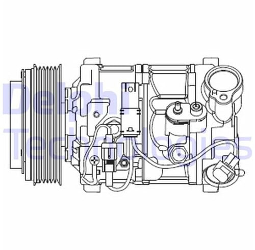 DELPHI CS20545 Compresseur de clim 6ZSE16 PAG 46 Compatible avec BMW 1 5 portes F20 3 Berline E90 3 Touring E91 3 Coupé E92 3 Touring F31 5 Berline F10