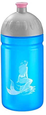 Step by Step Trinkflasche „Mermaid Bella“,blau, auslaufsicher, spülmaschinenfest, BPA-frei, für Schule, Kindergarten, heiße und kohlensäurehaltigen Getränke, für Jungen und Mädchen, 0,5 Liter