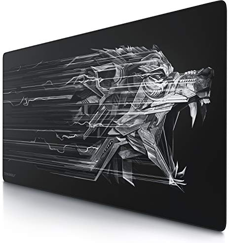 TITANWOLF - Extra Large Gaming Mouse Mat 1200x600mm Oversize - XXL Mouse Pad - Desk Pad XXXL Extended – Mice Mat Pad For Precision and Speed - Non-Slip Rubber Base – For Mouse and Keyboard - Black