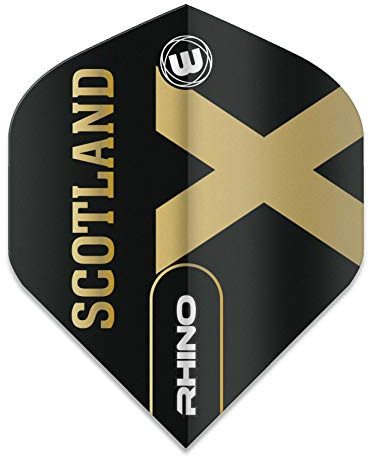 WINMAU Rhino Schottland Schwarz und Gold Flights - 1 Satz pro Packung (Insgesamt 3 Flüge)