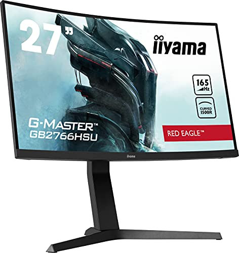 iiyama Ecran 27 G-Master Red Eagle GB2766HSU-B1, VA Curved, FHD@165Hz, FreeSync, Pied réglable, HDMI/DP/USB HUB, 1ms, Haut-parleurs, Black Tuner