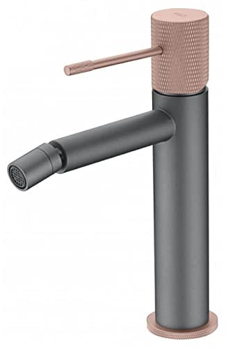 Mice - Grifo monomando para bidé fabricado en latón - Grifos para WC - Griferia de baño apto para agua frio/caliente - Color Gris Champagne BDD038-2GC