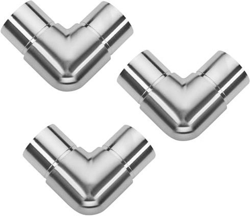 3 x Edelstahl Rohrbogen 90° Ø 42,4 mm Handlauf Geländer Eckverbinder