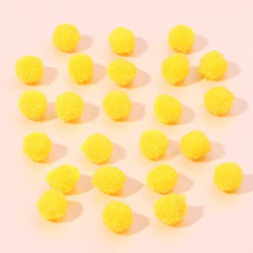 Duories 1000 Stück Bunte Mini Pompons zum Basteln 10mm Flauschige Pom Poms Plüschbälle Bälle Kleine Bommeln Filzkugeln für Geburtstag Hochzeit Handwerk Weihnachten DIY Nähen Dekorationen,Gelb