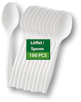 BIODORF Löffel | 100 Stück Wiederverwendbare Löffel | Hochwertig für Haushalt, Gastronomie & Veranstaltungen | 17 cm | Extra stabil