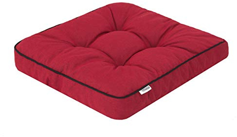 Bjird 4 x Stuhlauflagen für Gartenmöbel Sitzpolster für Gartenstühle, Gartenmöbelauflagen, Sitzkissen, Stuhlkissen - 49x47x8 cm, Polsterauflagen Outdoor/Indoor geeignet mit 8 cm Dicke Polsterung