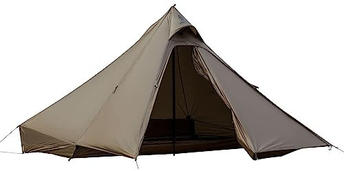 OneTigris Tetra - Tenda ultraleggera Tipi per 1-2 persone, per escursioni, con tenda interna in rete, impermeabile, 3 stagioni, ideale per campeggio, attività all'aperto, zaino (marrone coyote