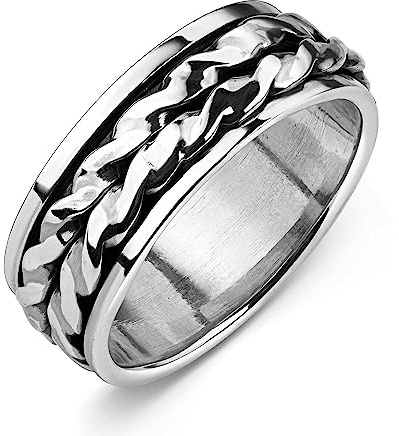 MATERIA by Matthias Wagner Anti Stress Ring Silber 925 Unisex - Spinner Schmuck Damen Herren