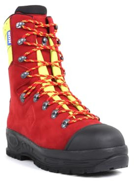 HAIX Schnittschutzstiefel/Schnittschutzschuhe Protector 2.0 in KOX Edition mit Gore-Tex Rot/Gelb Größe 46