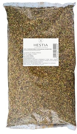 Hestia Herbs Mélange Grec d’Herbes Méditerranéennes pour la Cuisine,500g | Assaisonnement authentique avec origan, romarin, thym, basilic et persil. Idéal pour vos recettes traditionnelles