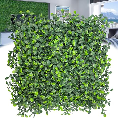 DOPGIB Artificial Grass Wall Backdrop: 10x 10(26P) Boxwood Faux Green Wall Panels for Interior Wall, Greenery Wall,Garden and Indoor Outdoor Plant Decor