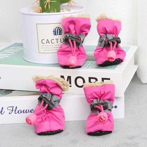YPDOPORA wasserdichte Hundeschuhe Für Kleine, Mittelgroße Hunde Und Katzen, wasserdichte Hundestiefel Mit Verstellbarem Kordelzug, Hunderegenstiefel Mit Reflektierenden Riemen,J,XXL