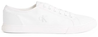 Calvin Klein Sneakers Basse da Uomo in Tela Vulcanizzata, Bianco Triplo Bianco Brillante, 44 EU