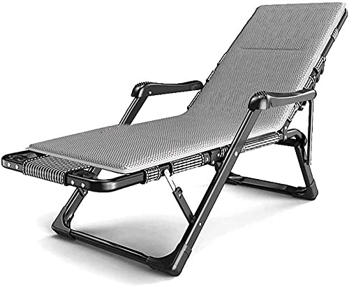 Lounger Recliner Deckchair Zero Gravity Chair Garden Padded Recliner Massage Lounge for Heavy Duty People Oversized Home Foldable Lounge Sun Lounger-Grey