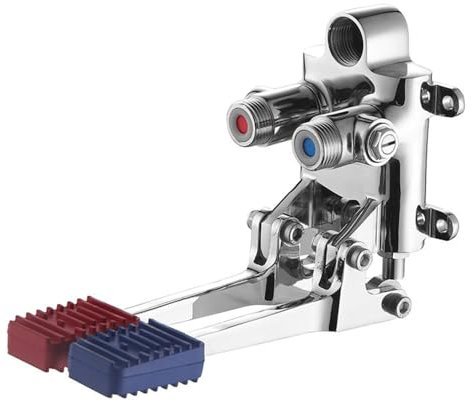 Grifo Pedal Doble Mezclador,Grifo Accionable con Pie,con 2 Palancas y dos Aguas,regulable mediante la presión del grifo pedal,para Fregaderos Industriales de Hostelería,cocinas industriales y lavabos