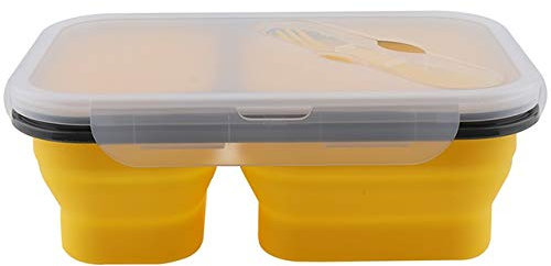 Lunc Boxes Scatola da Pranzo Portatile Pieghevole in Silicone da 1100 ml, Scatola da Pranzo di Grande capacità, Scatola da Pranzo Pieghevole, Scatola da Pranzo Ecologica