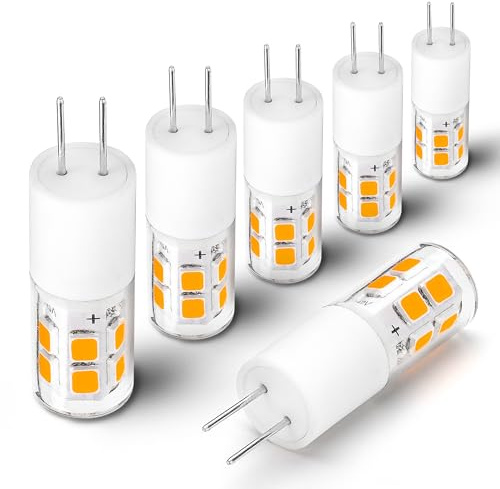 G4 LED Bulb 3W Equivalent to 10W/20W30W Halogen, 2700K Warm White 12V Low Voltage Landscape Path Light Bulbs, G4 T3 JC Bi-Pin Base Bulb for Outdoor Landscape Deck Stair Step Path Lights (6 pack)