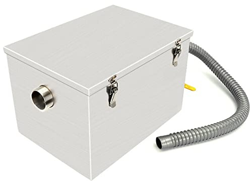 Small Commercial Grease Trap Grease Interceptor for Sink, 25L Stainless Steel under Sink, Fat Waste Filter Oil-Water Separator Restaurant Takeaway