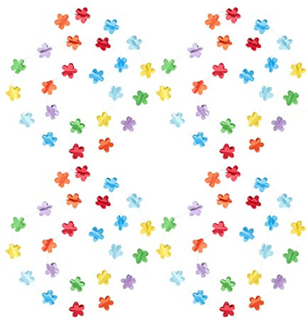 PRETYZOOM 2 Sätze Hochzeitsgirlande Jahrestag Wandverkleidung Rave on Wand Polsterung Papierblüten Dekoration Aufdecken Hochzeitsdeko Geburtstag Papier Ammer Girlande Aus Papier 4 Stück * 2