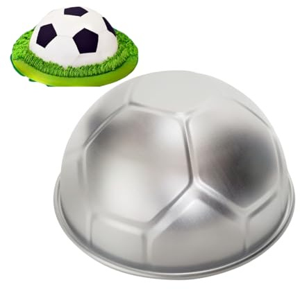 VIFERR 3D Football Cake Mould Aluminum Alloy Baking Mould Hemisphere Pan Ball Cake Tin for Dessert Pudding