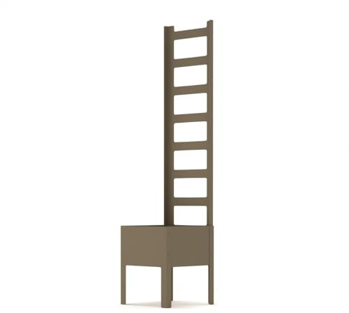 Moranduzzo - Fioriera Cadrega con Griglia per Rampicanti, Design Roberto Giacomucci, Lamiera Zincata per Interno/Esterno, Stile Moderno, Made in Italy, Linea Signora Flaim (Marrone, 42x42x180 cm)