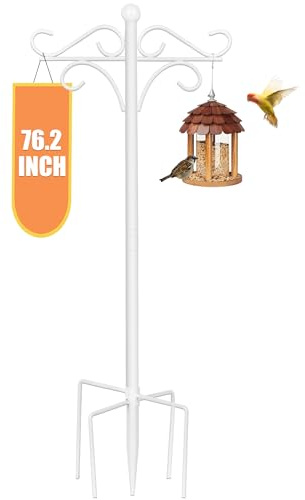 Okydoky Crochet double d'extérieur, 190 cm, avec 5 supports de fourche, crochet de berger lourd, convient pour suspendre un panier de fleurs de jardin ou de mariage, une lanterne, un nid d'oiseau