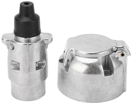 SEAFRONT Metal de 7 -Pines Conector Conector Enchufe Adaptador de Conexión de Remolque de Aluminio Duradero para Botes de Autocaravana 12V Adecuado para Remolques y Vehículos Europeos