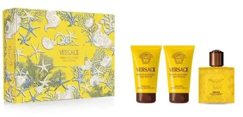 Versace Versace Eros Energy, 3-teiliges Geschenkset, 50 ml, Eau de Parfum, Spray, Bade- und Duschgel, After Shave Balsam