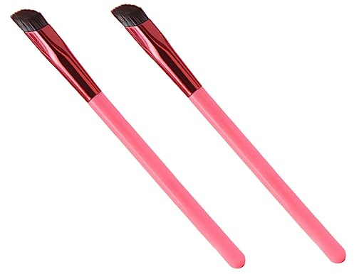 VALICLUD Pinceau De Maquillage Coudé Brosse à Sourcils Fine 2 Pièces Grand Format Manche Rigide Poils Marron Brosses Pour Maquillage Professionnel Femmes Et Filles Usage Quotidien