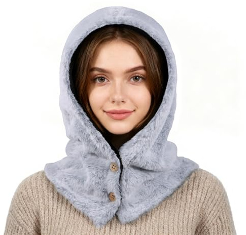 TAGVO Unisex Kapuzenschal Mütze 2-in-1 Winddichte Fleece Gefütterte Balaclava Thermo Plüsch Halswärmer für Damen & Herren