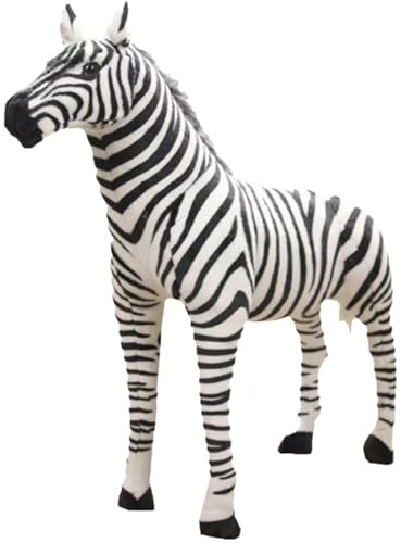 Xiyocadt Zebra Plüschtier, Wildtiere Kuscheltier XXL Schwarz und Weiß Kuschelpuppe, Zoo Spielzeug Geschenk für Kinder und Erwachsene (L100*H90CM)
