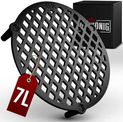 GUSSKÖNIG Gusseisen Stapelrost für 7 Liter Dutch Oven [Ø 22cm] - Einsatz für DutchOven - Staple Grate - Grillrost Dreibein Gusseisen DutchOven Untersetzer - Dutch Oven Zubehör