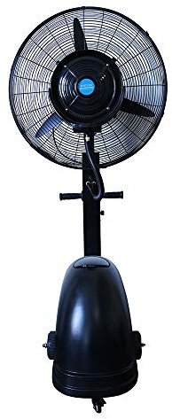 Ventilador oscilante de pedestal con humidificación y refrigeración de alta potencia, ideal para uso al aire libre, industrial y comercial