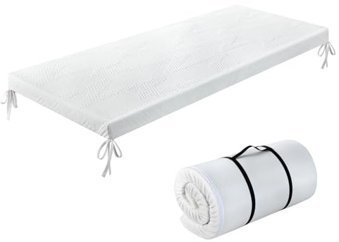 Single Gel Memory Foam Camping Mattress, Roll Up Floor Mat, Car Mattress, Portable Sleep Pad, Machine Washable Cover (190X75X7.6cm)