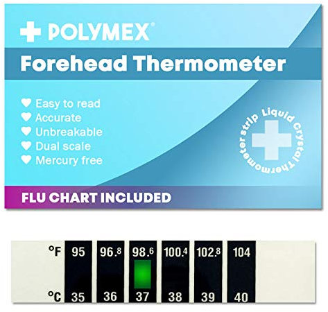 Forehead Thermometer with Cold and Flu Chart for Adults and Children - Ideal for Home, Travel or The Workplace