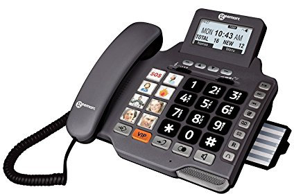 Geemarc Photophone155 Téléphone filaire avec répondeur Anthracite