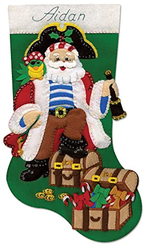 Tobin Pirate Stocking Felt Applique Kit, 18-Inch Long (DW5242)