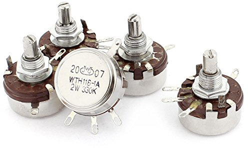 uxcell Wth118-1A 2W 330K Ohm Rotary Taper Carbon Potentiometer 5Pcs