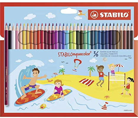 STABILO - Aquarell-Buntstift - aquacolor - 36er Pack - mit 36 verschiedenen Farben