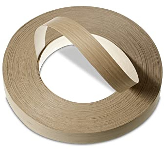WoodPress® 30mm Eiche Echtholz-Kantenumleimer zum Aufbügeln 50m | 50-m-Profirolle aus Echtholzfurnier mit Schmelzkleber, Bügelkante für Möbelbau sowie Schrank-, Regal- und Plattenkanten