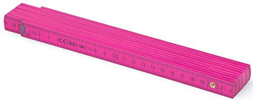 Metrie™ Zollstock Holz 2m lang mit Duplexteilung, BL52 Pink