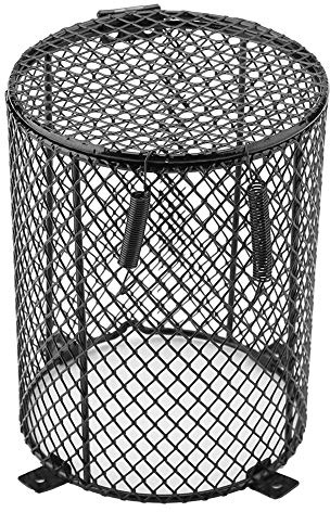 Fdit Pet Reptile Anti Verbrühungslampe Mesh Abdeckung Runde Quadratische Tag Nacht Keramik Glühlampe Heizung Lampenschirm(Runde)